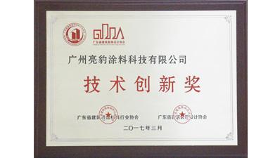 亮豹荣获技术创新奖证书
